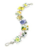 Yellow & Blue Floral Vintage Pottery Bracelet - 7 1/2