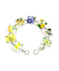 Yellow & Blue Floral Vintage Pottery Bracelet - 7 1/2