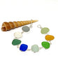 Bright Earth Tone Sea Glass Bracelet - 7 1/2