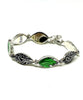 Leaf Patterned Vintage Pottery & Cast Art Deco Leaf Bracelet
