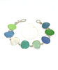 Soft Blue, Green & Aqua Sea Glass Bracelet - 7 1/2