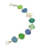 Soft Blue, Green & Aqua Sea Glass Bracelet - 7 1/2