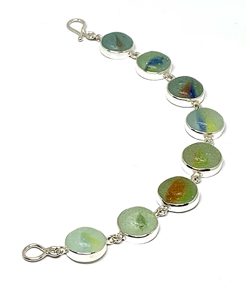 Colorful Sea Glass Marble Bracelet - 7 1/2