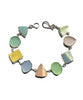 Pastel Sea Pottery and Sea Glass Bracelet - 7 1/2