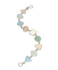 Pink & Blue Pastel Sea Pottery and Sea Glass Bracelet - 7 1/2