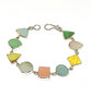 Pastel Sea Pottery & Sea Glass Multi Shape Bracelet - 7 1/2