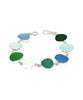 Green, Aqua and Clear Sea Glass Bracelet