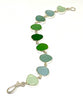 Aqua, Turquoise to Green Natural Shape Sea Glass Bracelet - 7 1/2