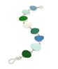 Green, Aqua and Clear Sea Glass Bracelet