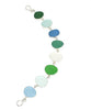 Green, Aqua and Clear Sea Glass Bracelet