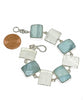 Textured Clear Sea Glass with Faceted Amazonite Stones- 7 1/2