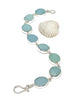 Aqua Sea Glass with Natural Amazonite Stone Bracelet - 7 1/2