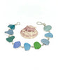Textured Light Blue, Green & Aqua Sea Glass Bracelet - 7 1/2
