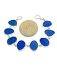 Textured Blue Sea Glass Bracelet - 7 1/2