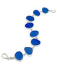 Textured Blue Sea Glass Bracelet - 7 1/2