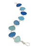 Textured Blue and Aqua Sea Glass Bracelet - 7 1/2