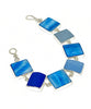 Shades of Blue & Aqua Sea Glass with Aqua Mother of Pearl - 7 1/4