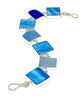Shades of Blue & Aqua Sea Glass with Aqua Mother of Pearl - 7 1/4