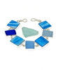 Shades of Blue & Aqua Sea Glass with Aqua Mother of Pearl - 7 1/4