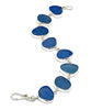 Textured Blue Sea Glass Bracelet - 7 1/2