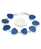 Textured Blue Sea Glass Bracelet - 7 1/2