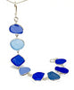 Textured Cobalt, Turquoise & Aqua Sea Glass Bracelet - 7 1/2