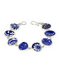 Blue & White Vintage Pottery Natural Shape Bracelet - 7 1/2