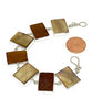 Shades of Brown Sea Glass with Brown Mother of Pearl - 7 1/2