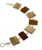 Shades of Brown Sea Glass with Brown Mother of Pearl - 7 1/2