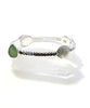 Scallop Shell with Aqua, Light Green & Yellow Sea Glass Heavy Bangle - Size Medium