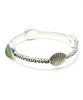 Scallop Shell with Aqua, Light Green & Yellow Sea Glass Heavy Bangle - Size Medium