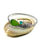 Sea Horse with Green Sea Glass and Turquoise Heavy Bangle - Size Medium