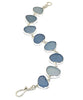 Shades of Light Textured Blue Sea Glass Bracelet - 7 1/2