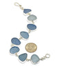 Shades of Light Textured Blue Sea Glass Bracelet - 7 1/2