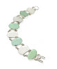 Aqua & Clear Sea Glass Double Link Bracelet - 7 1/2