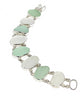 Aqua & Clear Sea Glass Double Link Bracelet - 7 1/2