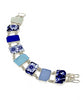 Blue & White Vintage Pottery with Blue Sea Glass Double Link Shard Bracelet