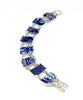 Blue and White Vintage Pottery Double Link Bracelet