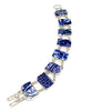 Blue and White Vintage Pottery Double Link Bracelet