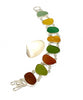 Earth Tone Sea Glass Double Link Bracelet - 7 1/2