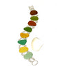 Earth Tone Sea Glass Double Link Bracelet - 7 1/2