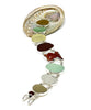 Gray, Aqua & Brown Sea Glass with Agate Koi Double Link Bracelet - 8