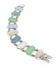 Jadite, Soft Blue, White and Clear Sea Glass Double Link Bracelet - 7 1/2