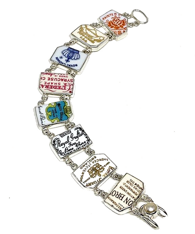 Vintage Pottery Makers mark Tag Double Link Bracelet #1 - 8