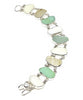 Textured Jadite, Soft Ivory, and Clear Sea Glass Double Link Bracelet - 8