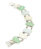 Textured Soft Aqua & Clear Sea Glass Double Link Bracelet - 7 1/2