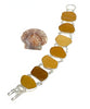Shades of Textured Amber Sea Glass Double Link Bracelet - 7 1/2