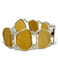 Shades of Textured Amber Sea Glass Double Link Bracelet - 7 1/2