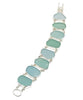 Soft Green and Pale Blue Sea Glass Double Link Bracelet - 7 1/2