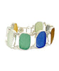 Light Earth Tone Sea Glass Double Link Bracelet - 7 1/2
